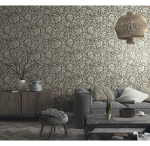Vliestapete 33305 Botanica Blätter grau braun