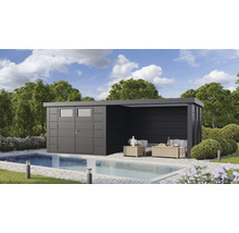 Modernes Gartenhaus mit Anbau und Pool im Außenbereich