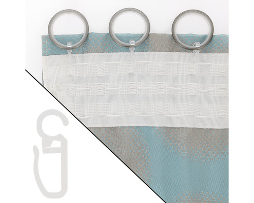 Faltenlegehaken transparent 9 | Gardinenring für HORNBACH mm Stärke