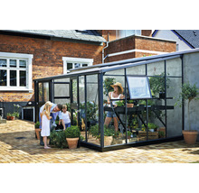 Anlehngewächshaus JULIANA Veranda 12,9 m² 3 mm Sicherheitsglas 439 x 293 cm anthrazit-thumb-8