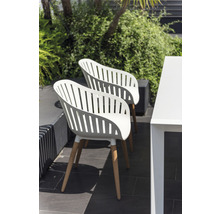 Gartenmöbelset GARDEN PLACE Emmi 6-Sitzer 7 tlg. weiß aus Aluminium, WPC , Kunststoff und Holz