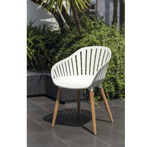 Gartenmöbelset GARDEN PLACE Emmi 6-Sitzer 7 tlg. weiß aus Aluminium, WPC , Kunststoff und Holz