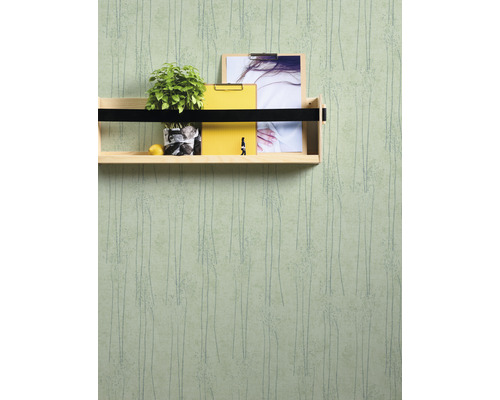 Wandgestaltung mit Regal, Pflanze und Dekoration