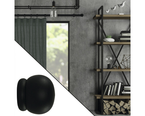 Dekorative Gardinenstange mit Regal und Endstück