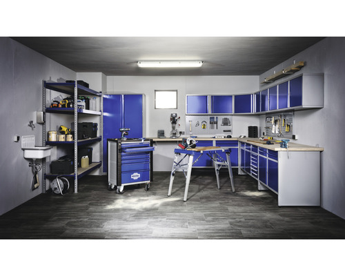 HORNBACH grau/blau Tür bei A 4.0 Industrial x x 9 700 880 Werkbank 1180 mm Schubladen kaufen 1