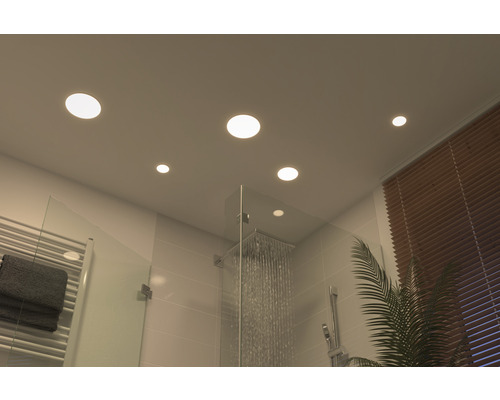 LED Einbaupanel IP44 4,5 W 400 lm 4000 K Ø 75 mm Einbau-Ø 45-55 mm VariFit Veluna satin rund 230V LED Einbaupanel IP44 4,5 W 400 lm 4000 K Ø 75 mm Einbau-Ø 45-55 mm VariFit Veluna satin rund 230V