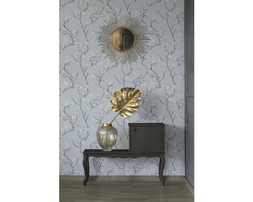 Vliestapete 38739-1 Pint HORNBACH | floral Walls meisterwerke grau