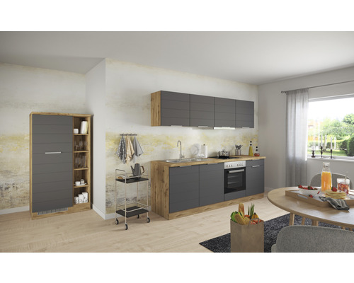Held Möbel Küchenzeile Florenz 330 grau | HORNBACH Frontfarbe cm