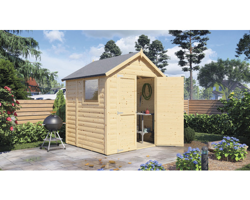 Gartenhaus Konsta Blockhaus mit Fußboden 181 x 239 cm natur | HORNBACH