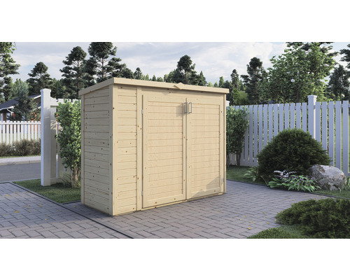 Gartenschrank/Fahrradgarage/ Mülltonnenbox Bertilo Multi-Box 3 200x82x163 cm natur