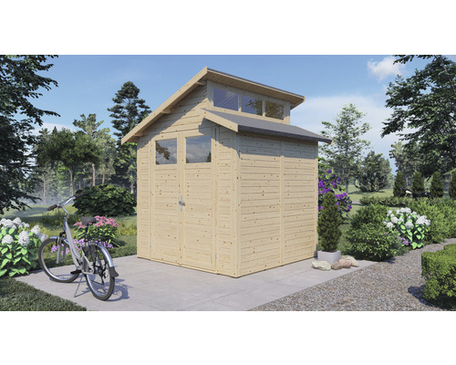 Gerätehaus Konsta Studio Basic mit Fußboden 246 x 240 cm natur exclusiv bei Hornbach Gerätehaus Konsta Studio Basic mit Fußboden 246 x 240 cm natur exclusiv bei Hornbach