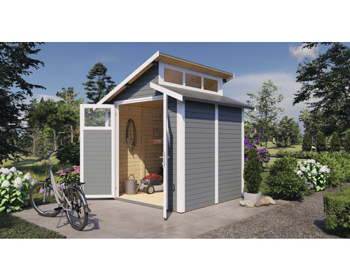 Gerätehaus Konsta Studio Basic mit Fußboden 246 x 240 cm hellgrau exclusiv bei Hornbach Gerätehaus Konsta Studio Basic mit Fußboden 246 x 240 cm hellgrau exclusiv bei Hornbach