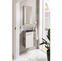 Waschtischunterschrank FACKELMANN Small Bathroom Collection BxHxT 44 x 60 cm x 24,3 cm Frontfarbe weiß hochglanz eiche natur-thumb-9