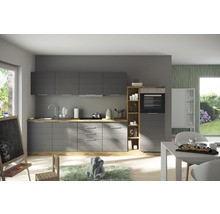 Held Möbel Küchenzeile mit Geräten Florenz 330 cm Frontfarbe grau matt Korpusfarbe eiche hell zerlegt-thumb-13