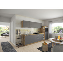 Held Möbel Küchenzeile mit Geräten Florenz 330 cm Frontfarbe grau matt Korpusfarbe eiche hell zerlegt-thumb-15
