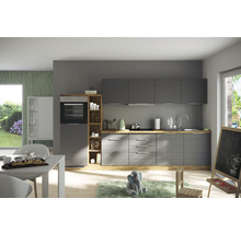Held Möbel Küchenzeile mit Geräten Florenz 330 cm Frontfarbe grau matt Korpusfarbe eiche hell zerlegt-thumb-14
