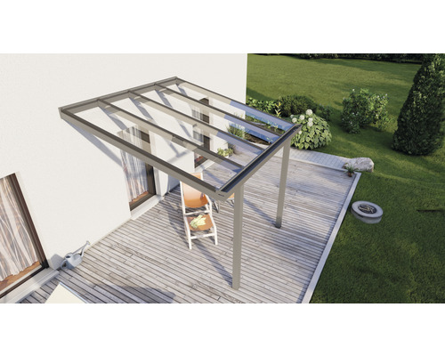 Terrassenüberdachung Easy Edition mit Verbund-Sicherheits-Glas 8 mm 300 x 250 cm anthrazit