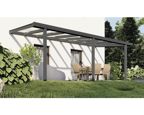 Terrassenüberdachung Easy Edition mit Verbund-Sicherheits-Glas 8 mm 600 x 300 cm anthrazit