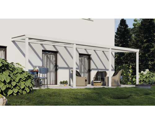 Terrassenüberdachung Easy Edition mit Verbund-Sicherheits-Glas 8 mm 700 x 300 cm weiß