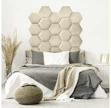 Wandkissen Riviera Hexagon beige Samt-Optik 29 x 34 cm