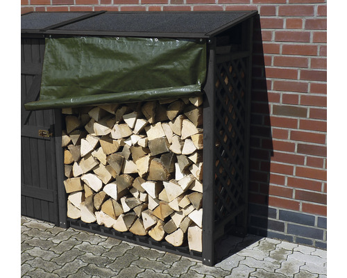 Erweiterungselement für Kaminholzunterstand promadino Speyer inkl. Wetterschutz 119,5 x 68 x 148 cm anthrazit Erweiterungselement für Kaminholzunterstand promadino Speyer inkl. Wetterschutz 119,5 x 68 x 148 cm anthrazit