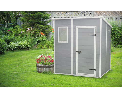 Gartenhaus Keter Manor Pent 6x6 inkl. Fußboden 175 x 175 cm grau