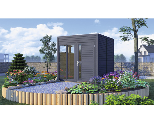 Gartenhaus Bertilo Cubo 2 Office inkl. Fußboden 226 x 234 cm anthrazit