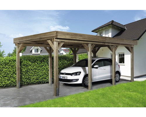 Einzelcarport Weka Tirol für Photovoltaikanlage und Dachbegrünungen geeignet 325x622x240 cm kesseldruckimprägniert