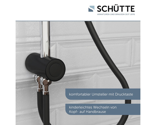 Duscharmatur Set Mattschwarz – Mit Regenduschkopf 12 Zoll, Handbrause & Halterung