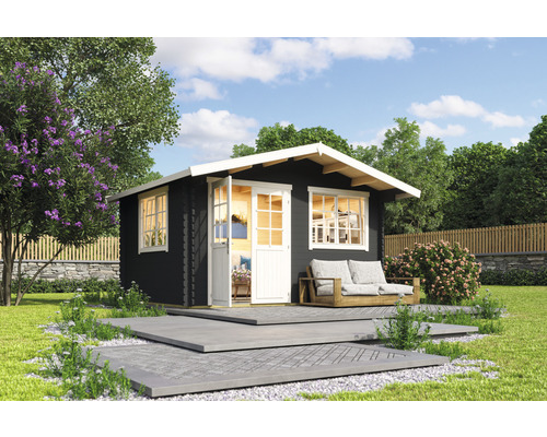 Gartenhaus Outdoor Life Norderney 2 inkl. Fußboden 390 x 300 cm carbongrau