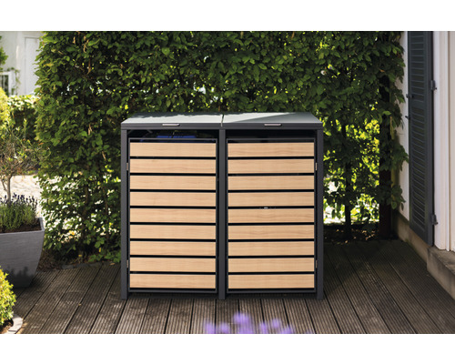 Mülltonnenbox WESTMANN inkl. Gasdruckfedern und Deckeldämpfer 132 x 80 x 116 cm anthrazit