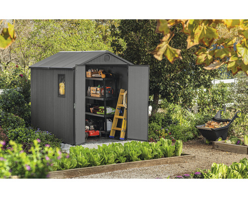 Gartenhaus Keter Darwin 4,6 m² 6x8 inkl. Fußboden 190 x 244 cm anthrazit