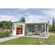 Gartenhaus Outdoor Life Saint Paul inkl. seitliche Überdachung 570 x 275 cm gletschergrün-thumb-0