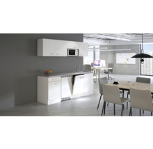 Küchenzeile Flex Well Varo 210 cm Frontfarbe Weiß Matt Korpusfarbe Weiß inkl. Einbaugeräte-thumb-2
