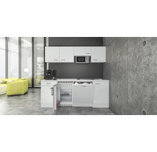 Küchenzeile Flex Well Wito 210 cm Frontfarbe Weiß Matt Korpusfarbe Weiß inkl. Einbaugeräte-thumb-0