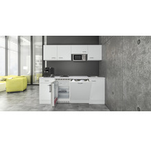 Küchenzeile Flex Well Wito 210 cm Frontfarbe Weiß Matt Korpusfarbe Weiß inkl. Einbaugeräte-thumb-0