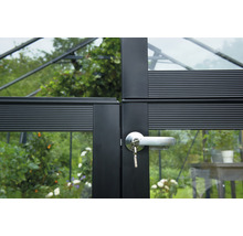 Gewächshaus JULIANA Premium 8,8 m² 3 mm Sicherheitsglas 296 x 296 cm anthrazit/schwarz