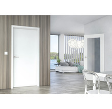 Pertura Zimmertür Kajsa 02 weißlack 106x220 mit Lichtausschnitt inkl. Glas satiniert weiß 4 mm DIN Rechts mit MAGNET-Schloss und Kante Aluminium eloxiert-thumb-8