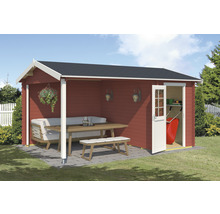 Gartenhaus Outdoor Life Wibo inkl. Fußboden, seitliche Überdachung 465 x 337,8 cm schwedischrot