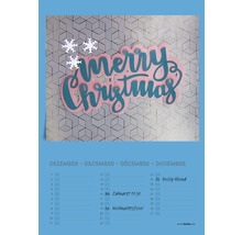 Wandkalender Dezember mit Merry Christmas Schriftzug