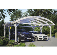 Doppelcarport SKAN HOLZ Franken inkl. Pfostenanker 635 x 541 cm weiß