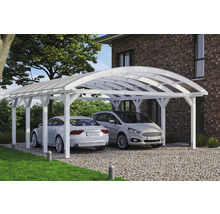 Doppelcarport SKAN HOLZ Franken inkl. Pfostenanker 635 x 755 cm weiß