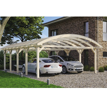Doppelcarport SKAN HOLZ Franken inkl. Pfostenanker 635 x 969 cm natur