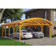Doppelcarport SKAN HOLZ Franken inkl. Pfostenanker 635 x 969 cm eiche hell