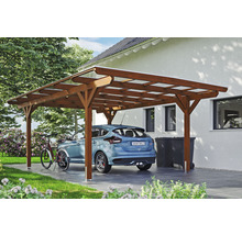 Einzelcarport SKAN HOLZ Odenwald inkl. Pfostenanker 428 x 648 cm nussbaum