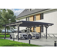 Doppelcarport SKAN HOLZ Odenwald inkl. Pfostenanker 640 x 648 cm schiefer