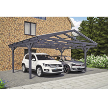 Doppelcarport SKAN HOLZ Westerwald inkl. Pfostenanker 570 x 541 cm schiefer