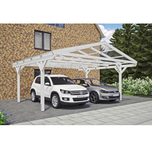 Doppelcarport SKAN HOLZ Westerwald inkl. Pfostenanker 570 x 541 cm weiß