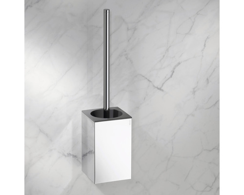 Wand-WC-Garnitur mit Bürste und Behälter aus Metall