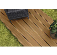 Konsta WPC Terrassendiele Nativo ECO Hohlkammerprofil beschichtet 23x145x4000 mm Eiche hellbraun